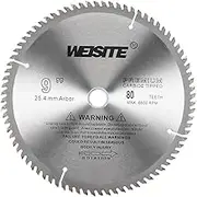 uxcell 9" Circular Saw Blade, 80T 3/4" Arbor, Wood Tungsten Carbide Tipped (TCT) Slitting Saw