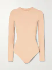 [ALIX NYC] ALIX NYC - Leroy Stretch-jersey Thong Bodysuit - Sand - small small Neutrals