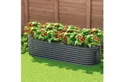 Garden Bed 240X80X56cm Oval Planter Box
