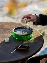 在飛比找Yahoo!奇摩拍賣優惠-【茶具】日式玻璃圓形干泡盤加厚耐熱壺承養壺盤壺托透明儲水茶盤