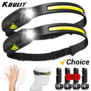 USB Rechargeable LED Sensor Headlamp XPE+COB Headlight Led Head Torch Camping Se