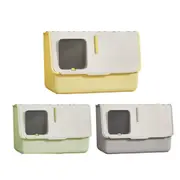 Large Fully Enclosed Cat Litter Box with Lid Odor Control Litter Pan for Cats