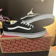 Vans Ward Suede Canvas Shoes Sneakers Black White VN0A36EMC4R Mens Size 13 NWB