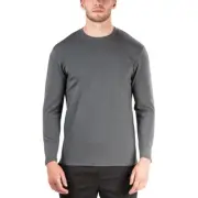 Natori Men's Buji Modal-Blend Long-Sleeve Pajama Top T-Shirt, Ash Gray, XXL