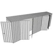 Build-a-Shed 0.8 x 6 x 2m Hinged Door Tunnel Shed with Dual Double Hinged Side Doors - Zinc
