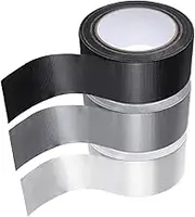 MOLIMOLI Duct Tape Pack of 3 Extra Strong Waterproof Gaffa Tape Fabric Tape in Black Grey White Duct Tape 5 cm x 30 m for Connecting Sealing Bundling