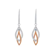 Bevilles Drop Hook Earrings with Cubic Zirconia in Sterling Silver