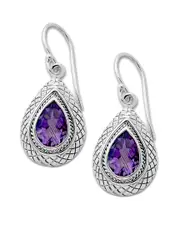 Samuel B Silver 3.50 ct. tw. Amethyst Earrings