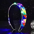 Colorful Light Up Rave Headbands Glow LED Mirror Hair Band Nightclub Party...