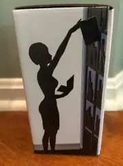 Librarian Silhouette Bookend Balvi Black Metal NIB Book Lover Gift