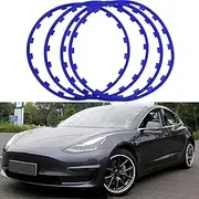 LISHAOHU Rim Protector, 16 Inch - 20 Inch Tyre Protection, Wheel Trim, Scratch and Friction Resistant, High-Strength Nylon Material, Suitable for All Types of Car Models (Blue, 18 Inches)