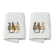 2x Pilbeam Living Purrfect 32cm Cotton Face Washer Absorbent Towel Cloth White