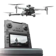 5G 4K Triple Cameras Drone Foldable 4.3inch Screen Obstacle Avoidance LED Light Flow Hover Batteries 2.4GHz Antiinterference Christmas Gift