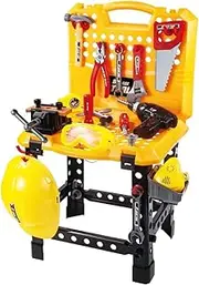 Kids Tool Set Toys for Toddlers Tool Set Kids Workbench Power Tools Workshop with Realistic Electric Drill Safety Goggles Screws Hammer Wrench & More Tools for Kids Tool Bench Toy Work Bench 100pcs