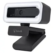 BONELK USB Webcam Pro LED, Clip On, 1080p - Black ELK-63026-R