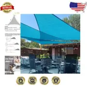 Elegant 14' Triangle Sun Shade Sail - UV Protection for Outdoors, Turquoise Blue
