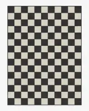 275' x 365' | Machine Washable Runner Rug | Kid & Pet Friendly | Indoor Rug | Jaque Checkered Black Flatwoven Rug | Ruggable