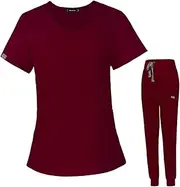 [Ｓｉｍｈｏａ] Women Uniform Scrub Set,Nursing Workwear,Nurses Day Gift,Top and Pant,Women
