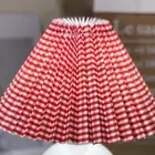 (Red Grid)E27 Lampshade Anti Dazzling Table Lamp Shade Fabric Bedroom Lampsha AU