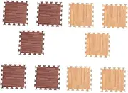 GAROZATION 10Pcs Interlocking Wood Grain Eva Floor Mats Thick Play Mat for Rooms Safe Cushioned Surface Versatile Puzzle Tiles for Home Use