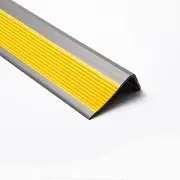 Stairs Edge Protection Stair Nosing Edge Trim Stair Tread Nose Profile Anti-Slip Strip for Stairs L-Shaped Thickened Step Edging Corner Strip for School Self-Adhesive Floor Support Strip-Yellow