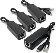 ANVISION Active 4-Pack 48V to 5V 2.4A PoE Splitter Adapter IEEE 802.3af Compliant Micro USB 5V/2.4A for Dropcam or Raspberry Pi, IPC, IP Camera and More
