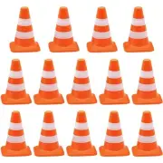 14 Pieces Simulation Safety Cone Road Parking Signs Roadblock, Small Signs T7I8