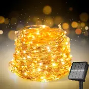 Guirnaldas de luces solares para exteriores, 200 luces LED solares de 72 pies