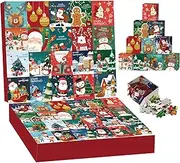 Christmas Advent Calendar 2024 advent calendar jigsaw puzzle with 24 Boxes 24-Day 1008-Piece Countdown Calendar Puzzle for Kids and Adults (A)