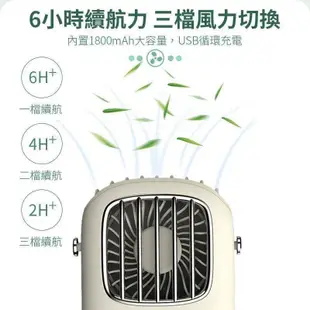 復古掛脖風扇 隨身迷你電風扇 多功能迷你頸掛風扇 USB風扇 白/橘/綠 台南PQS