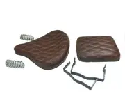 Front & Rear Seats Diamond Cut Design Brown Leather For Royal RE Standard