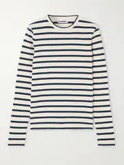[Jil Sander] Jil Sander - Striped Cotton-jersey T-shirt - White - small small White