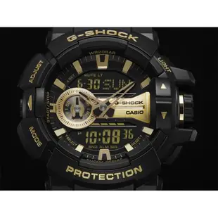 CASIO G-SHOCK 經典黑金 雙顯腕錶 GA-400GB-1A9