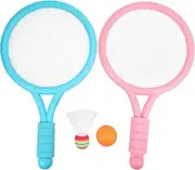 Happyyami 1 Set Badminton Racket Set Rackets Shuttlecocks Durable Material Skid Handle for Sports Great Present for Over Years Old