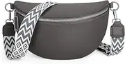 [GSenhui] Crossbody Bag Women's Wide Strap, Bum Bag Women's Leather Purse, Small Shoulder Bag with Zip and Removable Shoulder Strap, Mobile Phone Case for Hanging Women