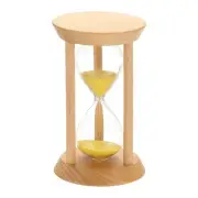 1Pcs 20 Minutes Sand Timer, Wooden Sand Watch for Home, Yellow