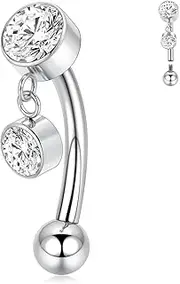 [PEAKLINK] G23 Titanium Belly Button Ring 14G Belly Piercing Jewelry Belly Barbell Navel Ring Navel Barbell Stud 8mm 10mm 12mm
