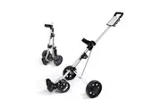 FitnessLab 4 Wheels Golf Trolley Buggy Foldable Golf Bag Cart with Footbrake. Golf Balls, Cup and Sc