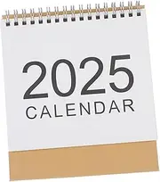 VILLFUL Desk Calendar 2025 English Desk Planner Mini Standing Flip Calendar Monthly Planner Wire Bound for Office