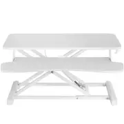 VIVO White Height Adjustable Standing Desk Monitor Riser 32" Sit Stand Tabletop