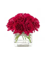 [Vicky Yao] Real Touch Faux Silk Red Rose Arrangement