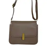 Brown Handbag with Gold Clip
