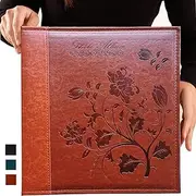 [TOTOCAN] 4x6 Photo Album 600 Pockets, Extra Large Capacity Picture Album with Vintage Leather Cover, Family, Baby, Wedding Album (Red Brown)