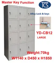 TCS XL Fully Assembled 12 Door Metal Storage Locker SCHOOL GYM OFFICE STAFF