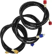 SEWOART Car Ac Filling Hoses 3pc Set Air Conditioner Pipe Manifold Gauge Hose Low Loss Auto and Marine Repair Kit
