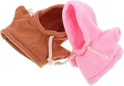 SUPVOX 2pcs Plush Bear Clothes Mini Bear Doll Clothes Dolls Replacement Clothing Cute Stuffed Animal Clothing Animal Cloth Hoodie Guinea Pig Coats Car Knob Hoodie Guinea Pig Costume Cloth
