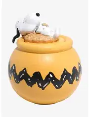 Peanuts Snoopy Sleeping Cookie Jar bonus cup set
