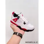 現貨 AIR JORDAN 4 RETRO OG“火紅”AJ4 童鞋男童女童籃球鞋白/紅