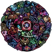 100 Packs Marvel Avengers Stickers Water Bottles Laptop Phone Motorcycle Computer Guitar Skateboard Hydroflasks Comic Superhero Vinyl Sticker Waterproof Aesthetic Trendy Decals for Teens Girls Adults