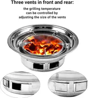 Korean Charcoal Grill Portable Stainless Steel BBQ with Non-stick Grate
